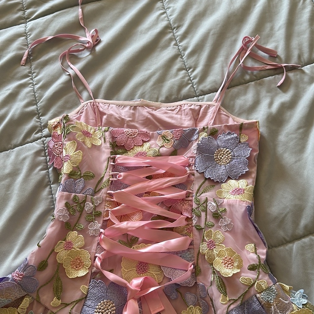 Dollskill sugar thrillz Floral Chiffon Dreams Mini Dress S - Picture 12 of 16